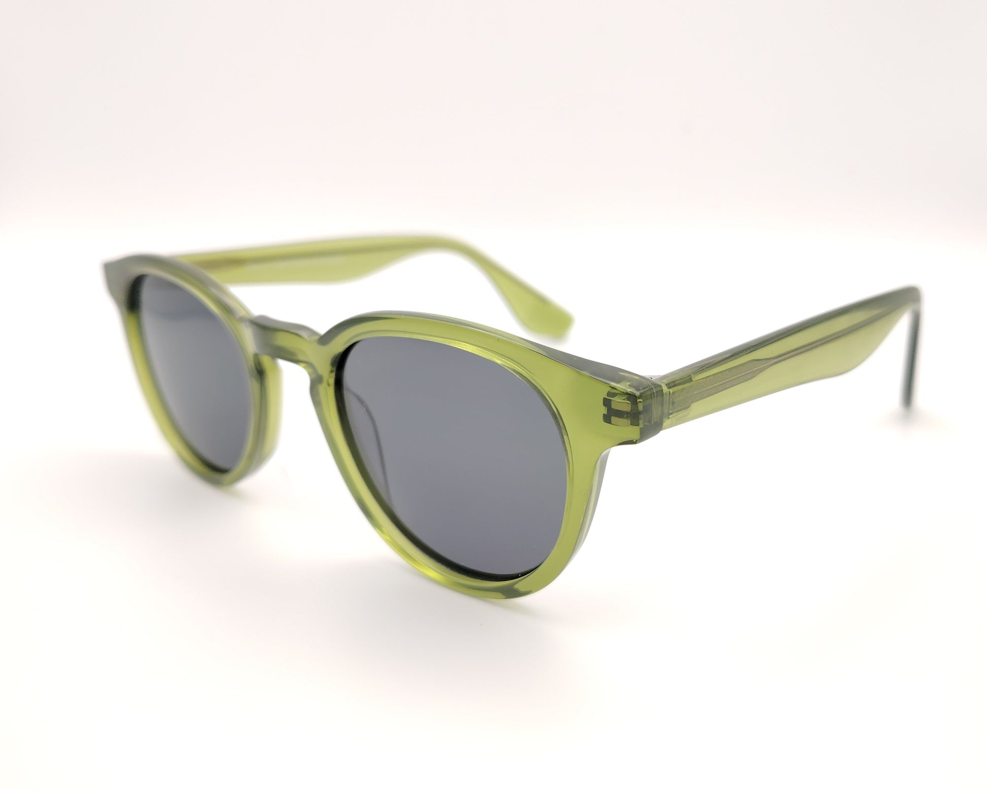 gafas de sol verdes acetato redondas polarizadas para caras pequeñas