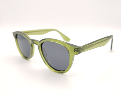 gafas de sol verdes acetato redondas polarizadas para caras pequeñas