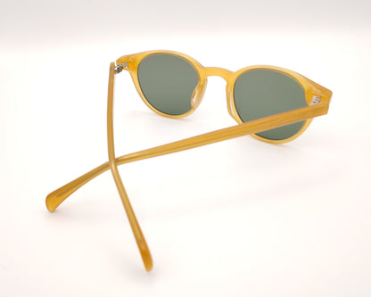 gafas de sol amarillas acetato redondas polarizadas para caras pequeñas