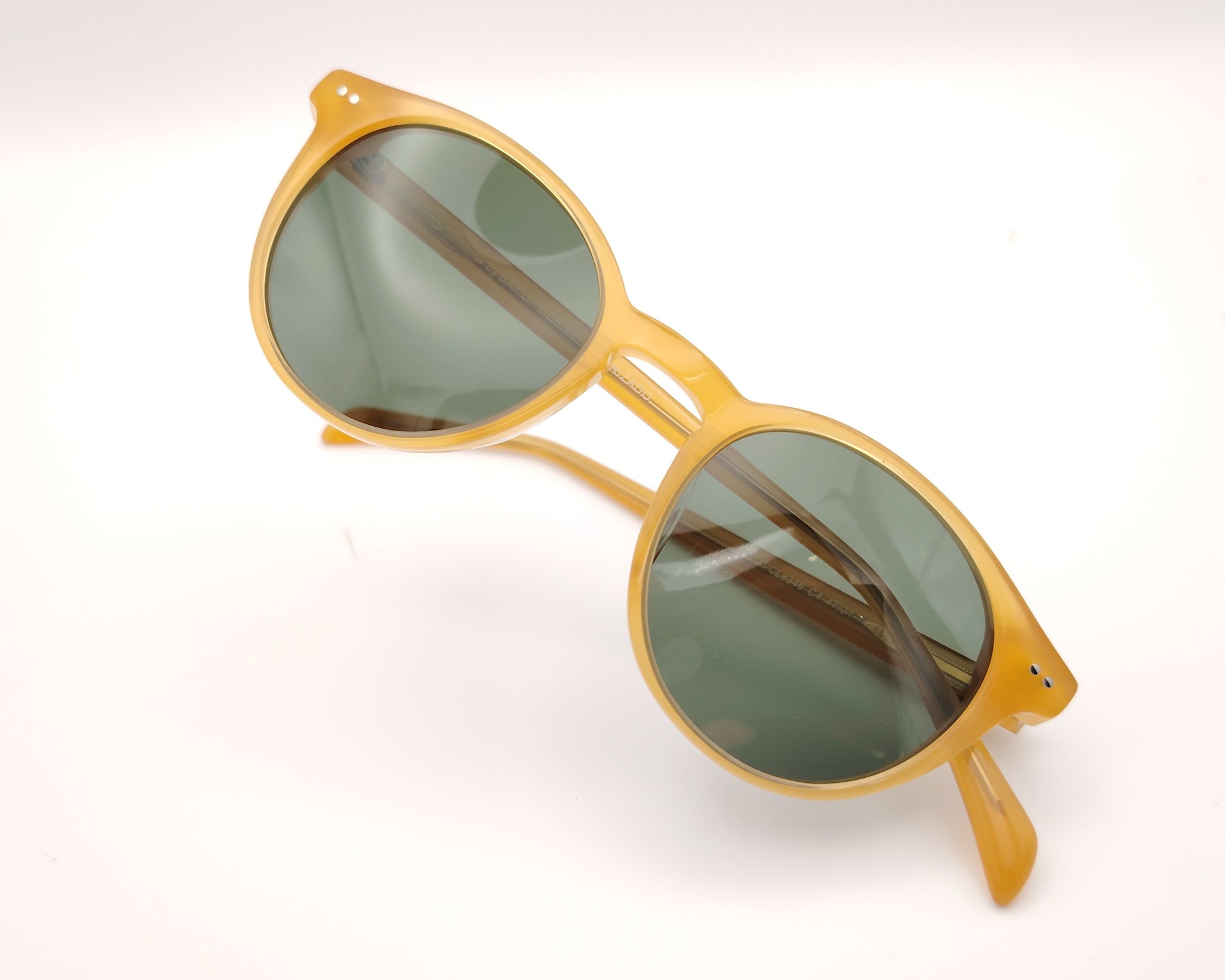 gafas de sol amarillas acetato redondas polarizadas para caras pequeñas