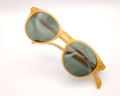 gafas de sol amarillas acetato redondas polarizadas para caras pequeñas