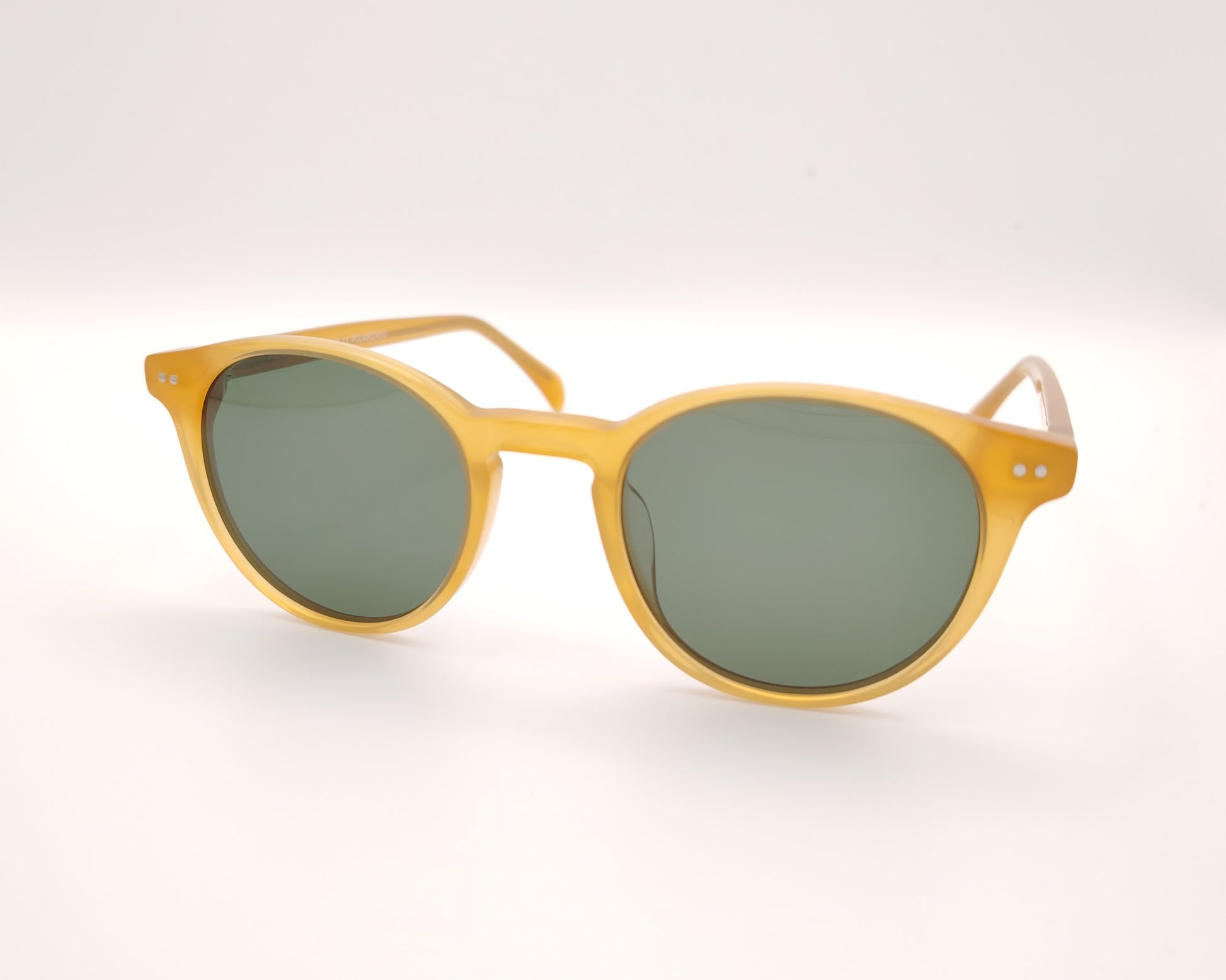 gafas de sol amarillas acetato redondas polarizadas para caras pequeñas