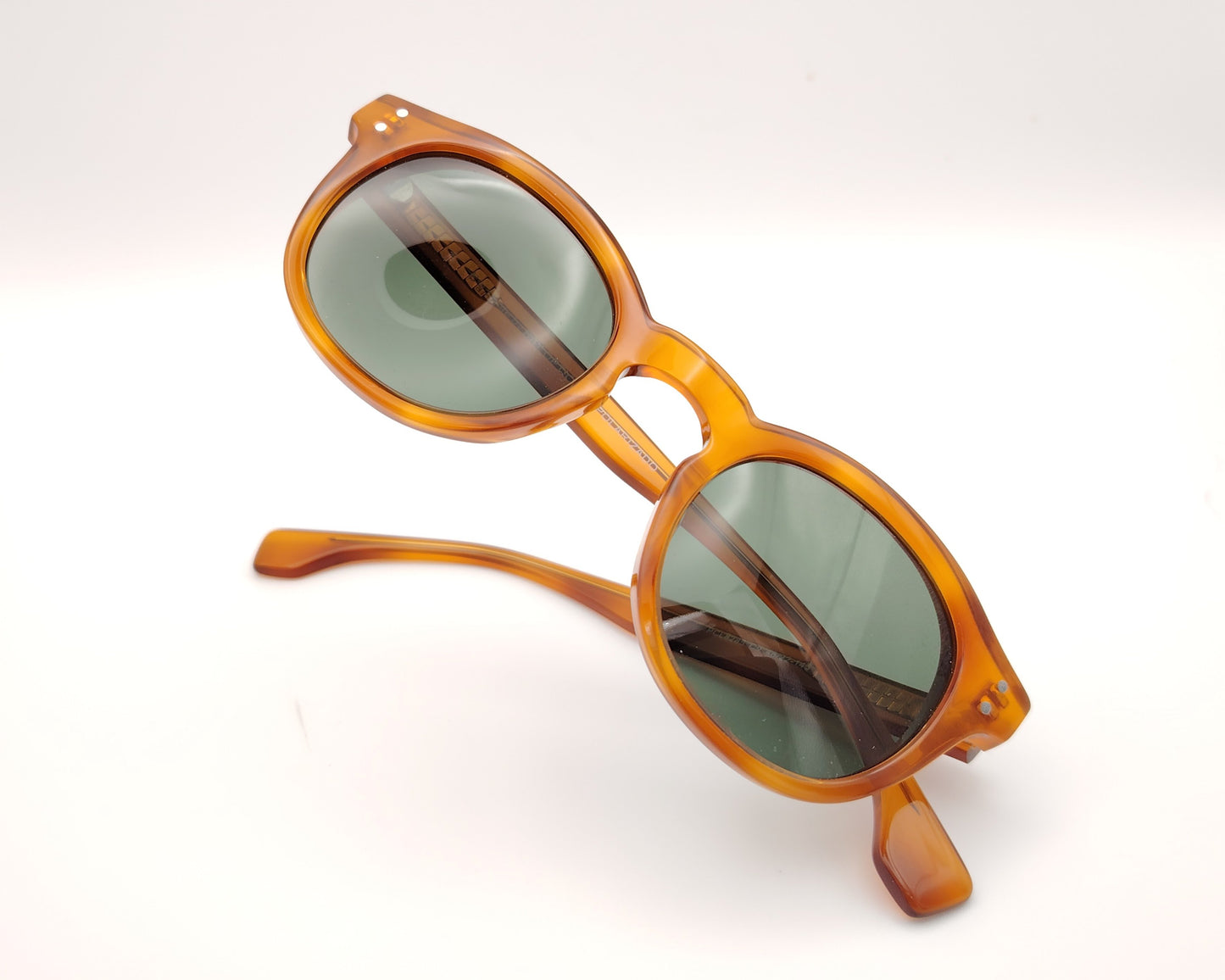 gafas de sol acetato ambar redondas polarizadas para caras pequeñas