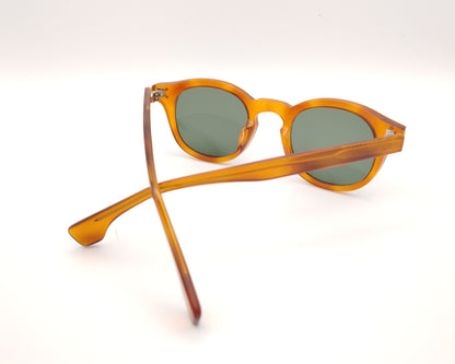 gafas de sol acetato ambar redondas polarizadas para caras pequeñas