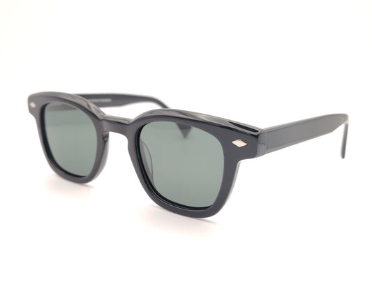 gafas de sol de acetato en negro con lentes polarizadas para caras pequeñas