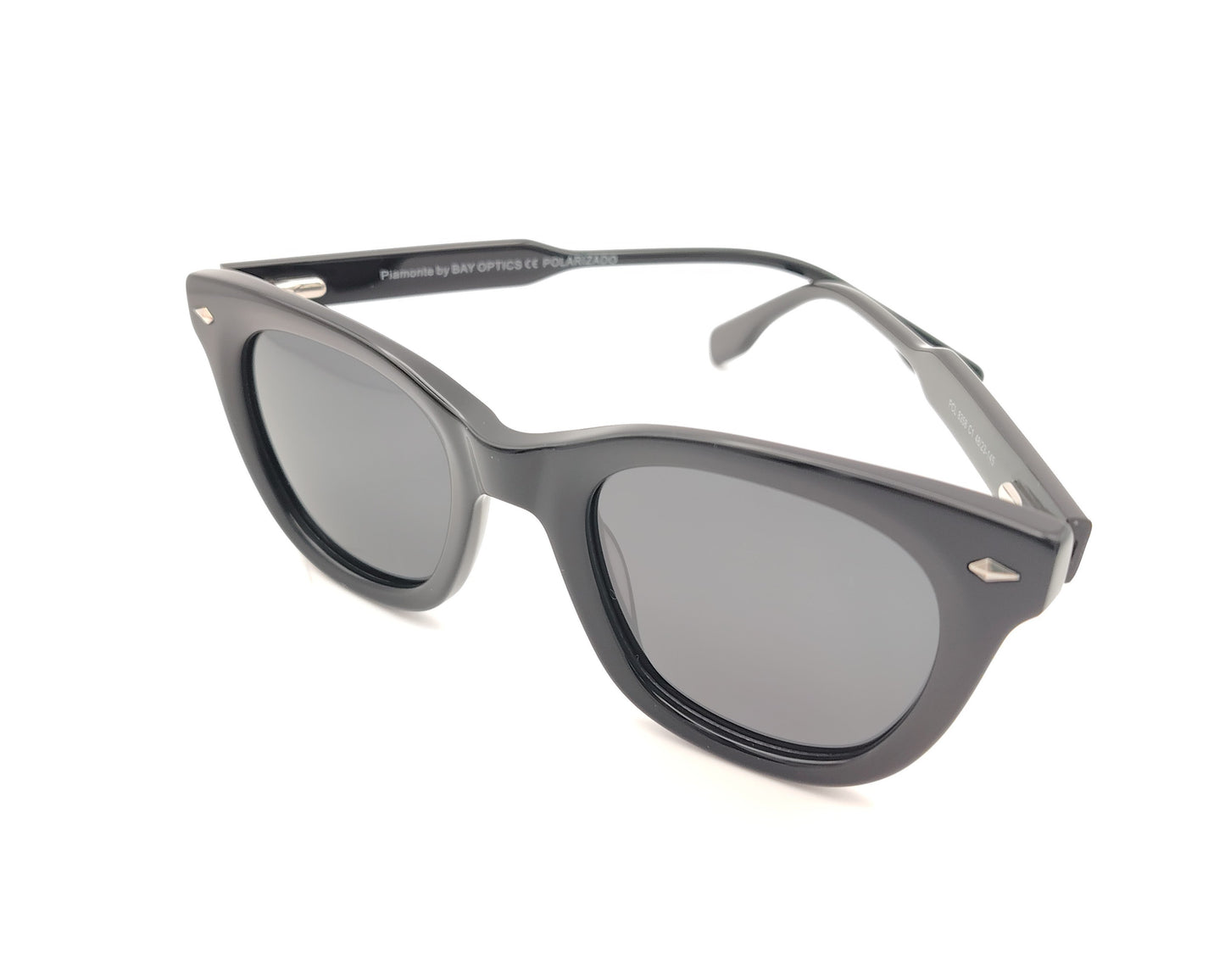 gafas de sol de acetato negro con lentes polarizadas a juego