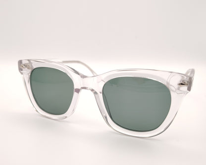 gafas de sol de acetato transparente con lentes verdes polarizadas