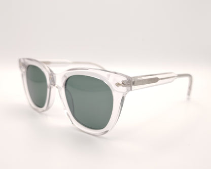 gafas de sol de acetato transparente con lentes verdes polarizadas
