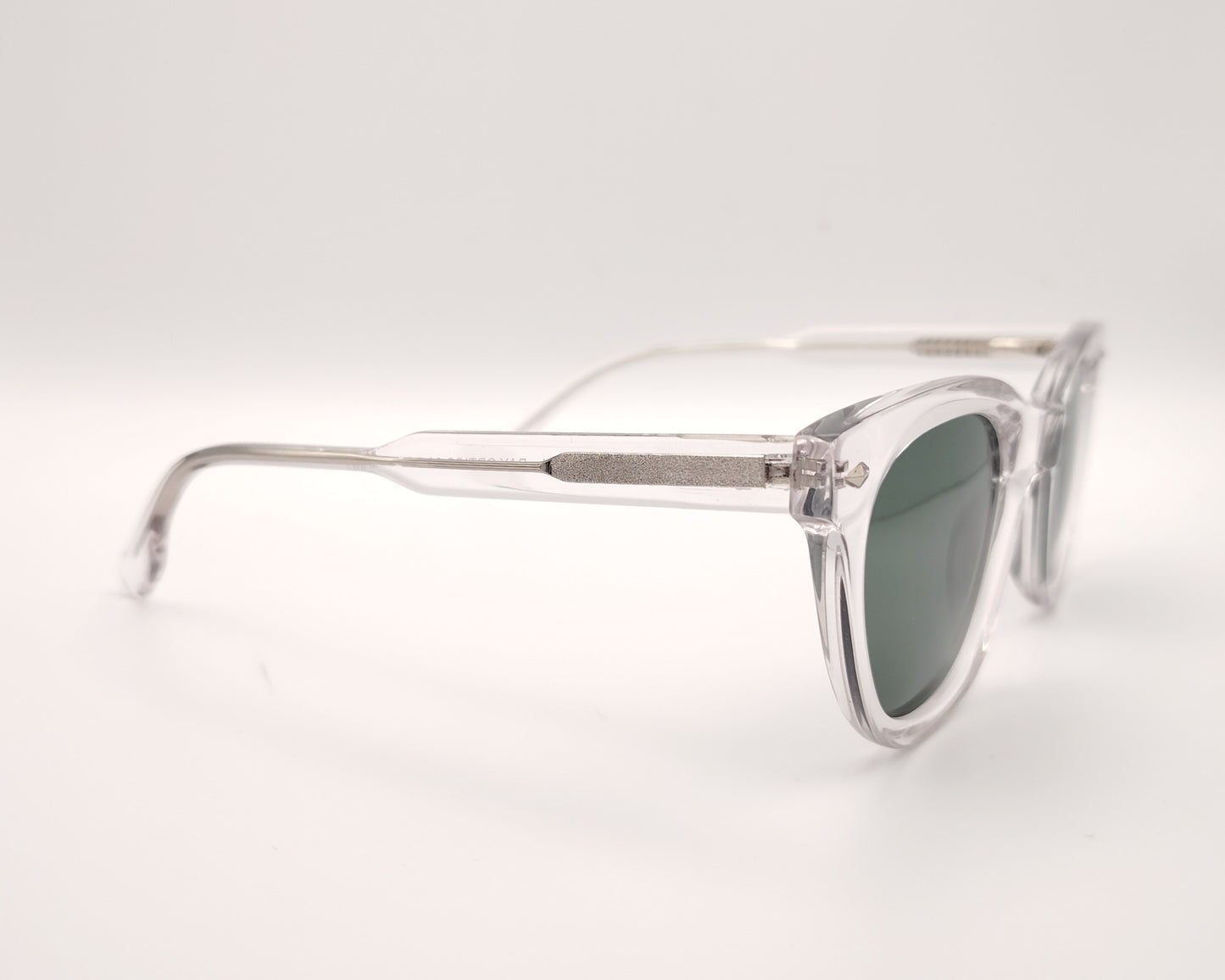 gafas de sol de acetato transparente con lentes verdes polarizadas