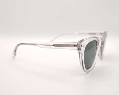 gafas de sol de acetato transparente con lentes verdes polarizadas