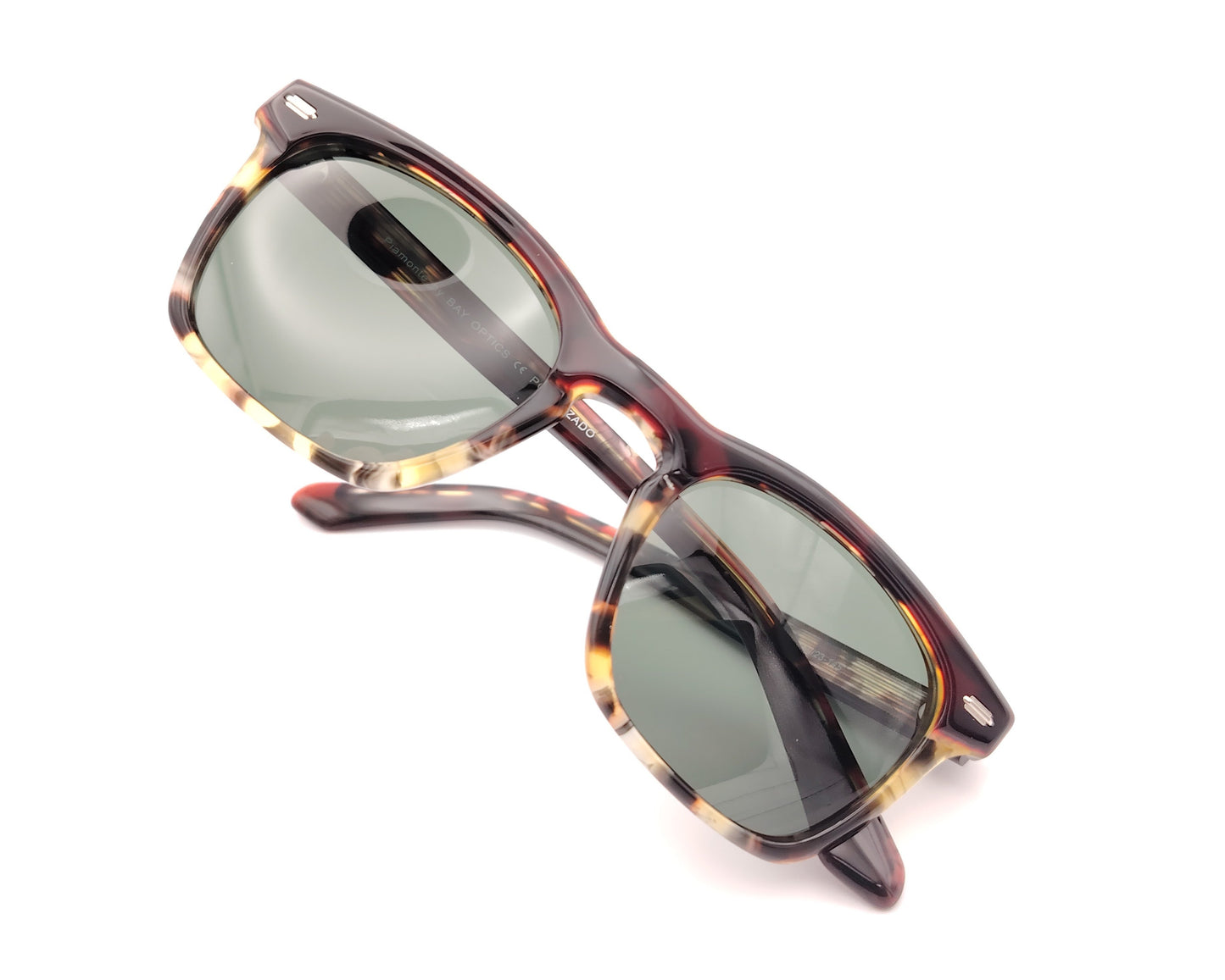 gafas de sol acetato carey claro con lentes polarizadas forma rectangular