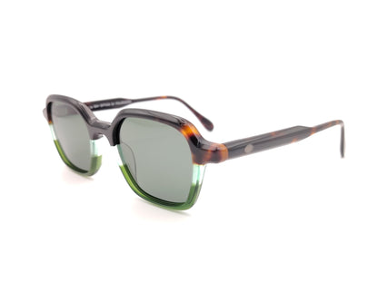 gafas de sol acetato negro carey y verde con lentes polarizadas forma suave