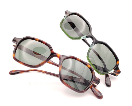 gafas de sol polarizadas de montura de acetato con lentes verdes 