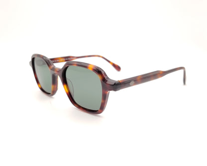 gafas de sol polarizadas de montura de acetato carey con lentes verdes 