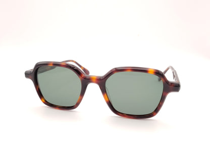 gafas de sol polarizadas de montura de acetato carey con lentes verdes 