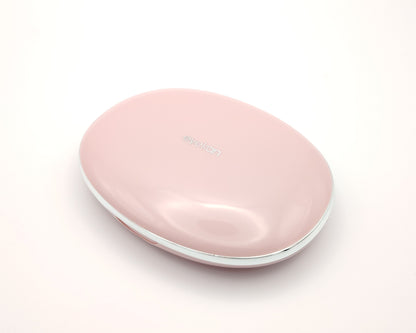 estuche para lentillas con espejo y pinza en color rosa