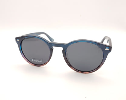 gafas de sol redondas de acetato con lentes oscuras y montura retro