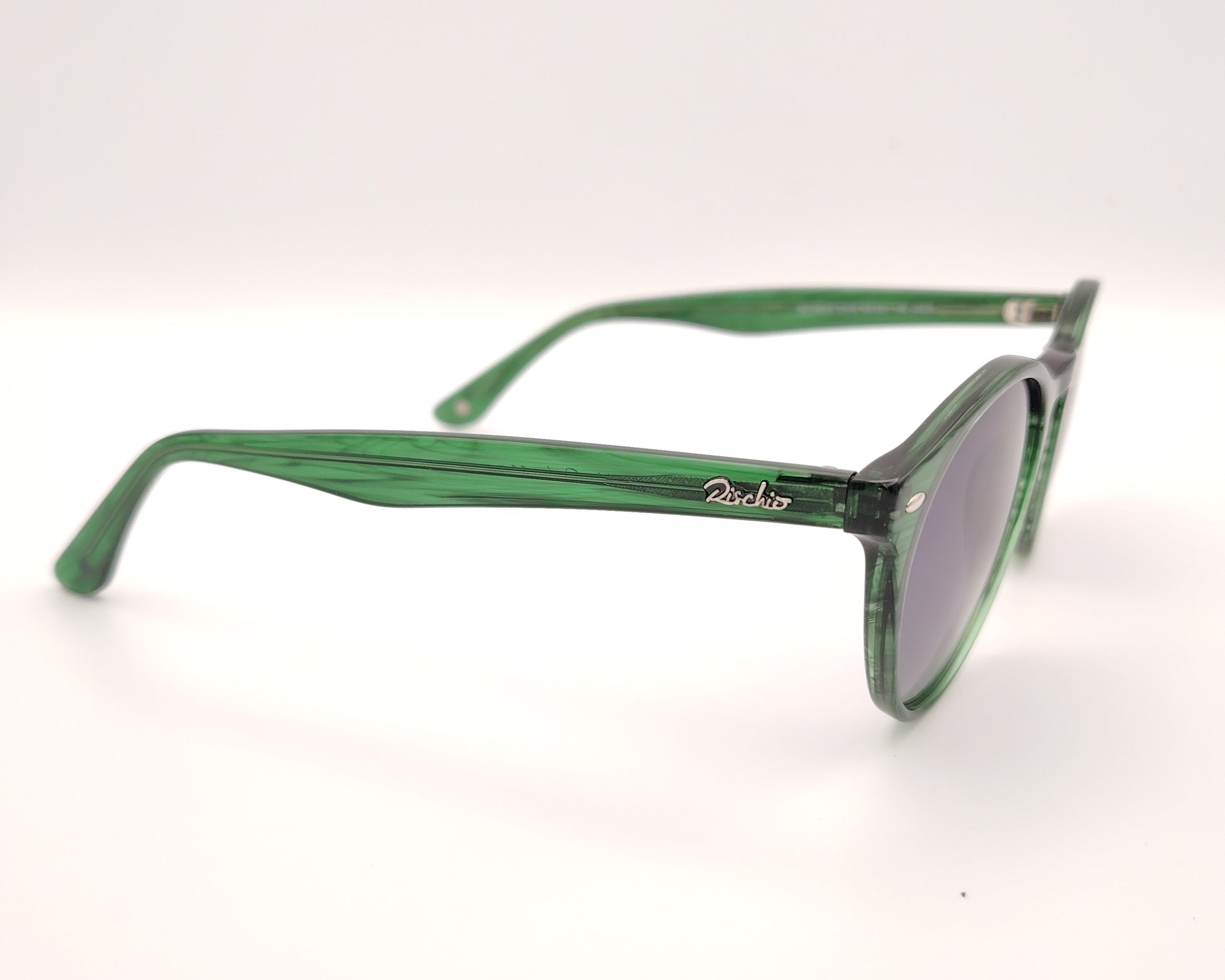 gafas de sol redondas de acetato con lentes oscuras y montura retro