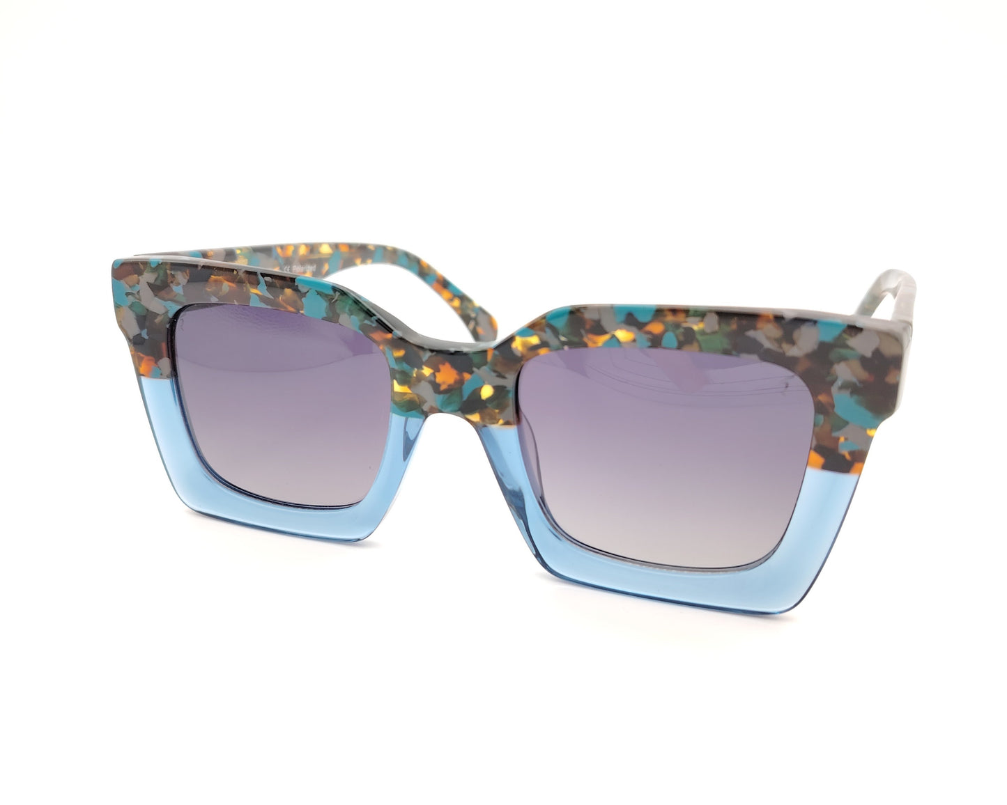 gafas de sol cuadradas con montura de acetato y lentes oscuras polarizadas