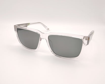 gafas de sol skechers se00025 26r con montura de pasta transparente y  detalles en verde en las varillas
