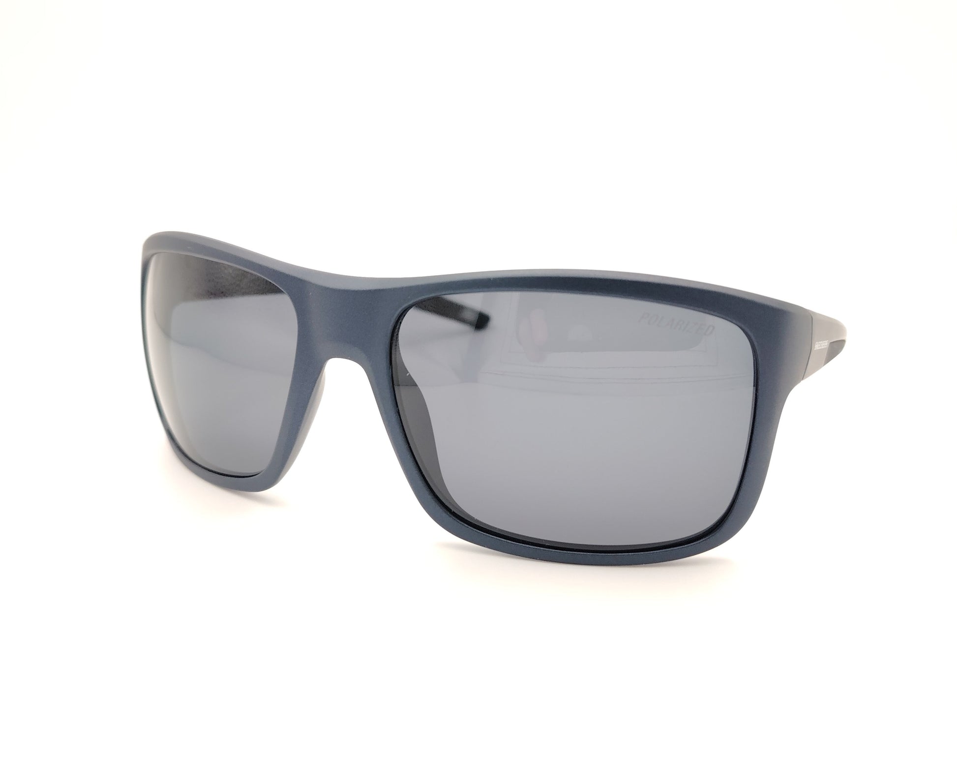 gafas de sol skechers polarizadas con montura azul mate y lentes oscuras