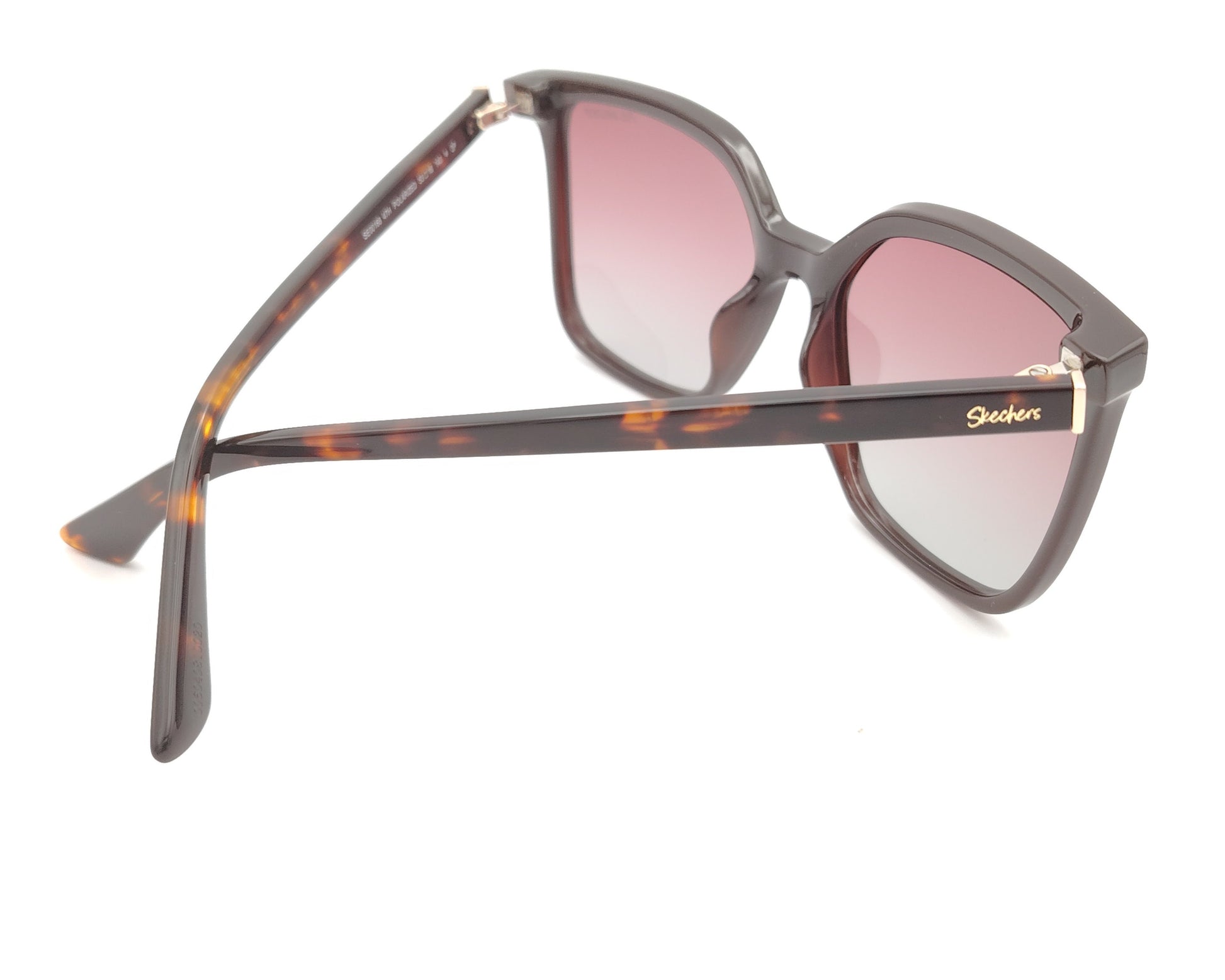 gafas de sol skechers con montura carey y lentes burdeos degradadas