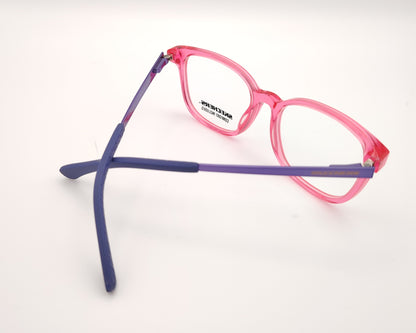 gafas graduadas skechers infantiles rosa translúcidas con varillas de metal violeta