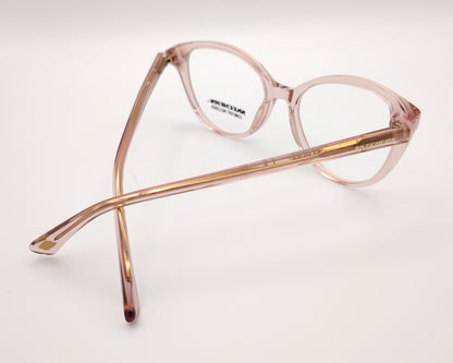gafas graduadas skechers infantiles rosas translúcidas forma de mariposa redondeada