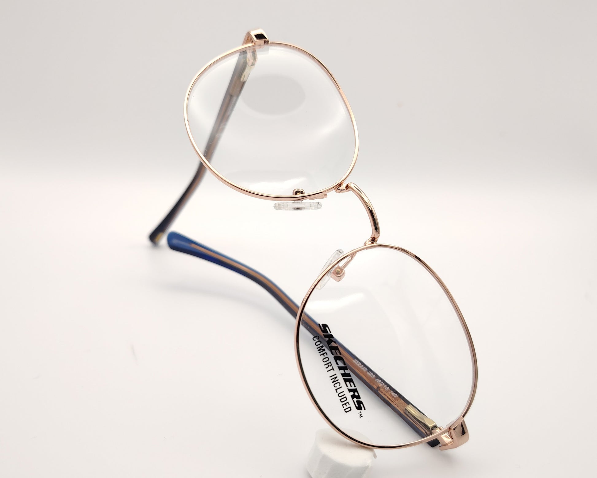 gafas graduadas skechers infantiles redondas metalicas doradas