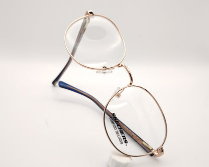 gafas graduadas skechers infantiles redondas metalicas doradas