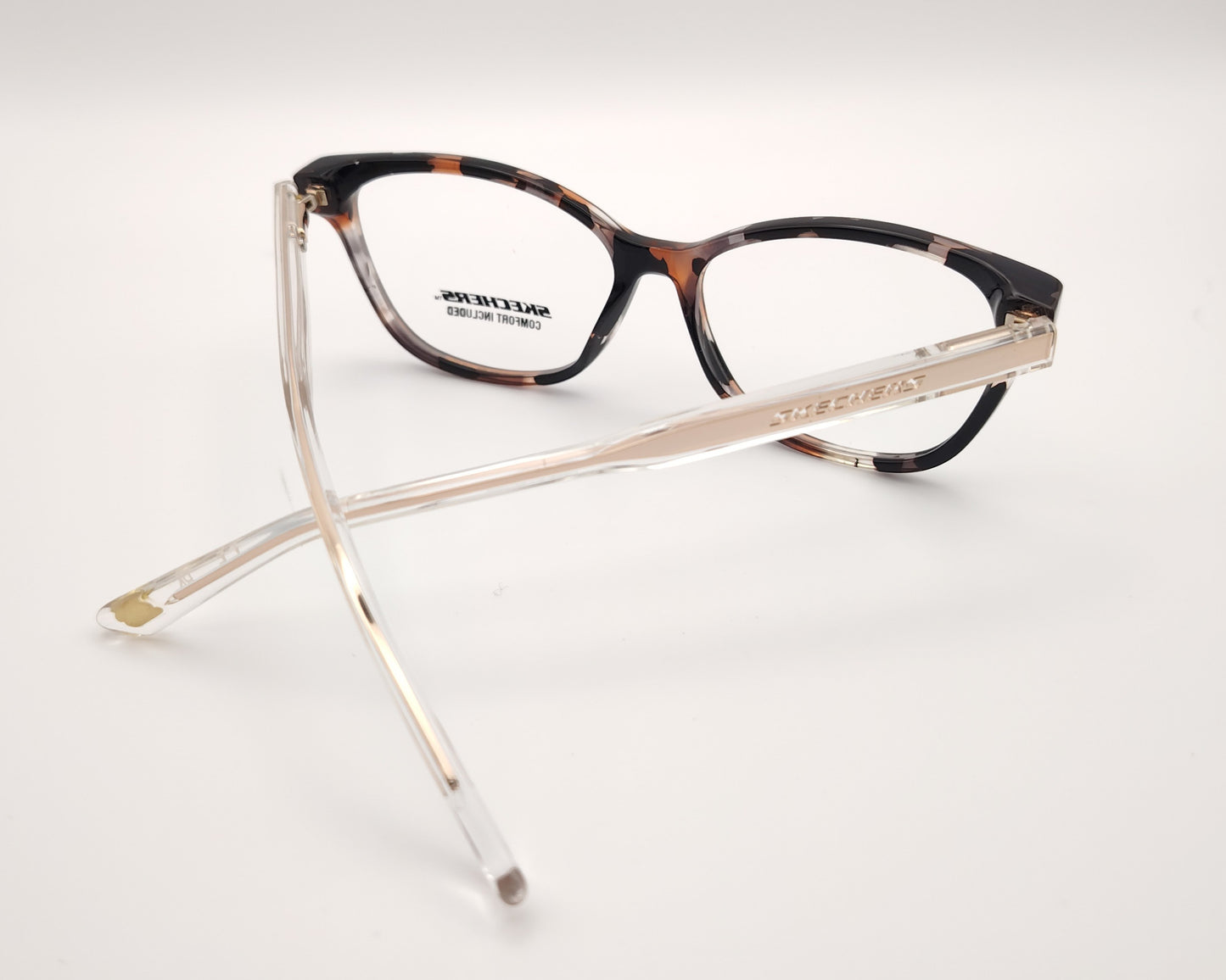 gafas graduadas skechers infantiles y cadete carey con varillas transparentes