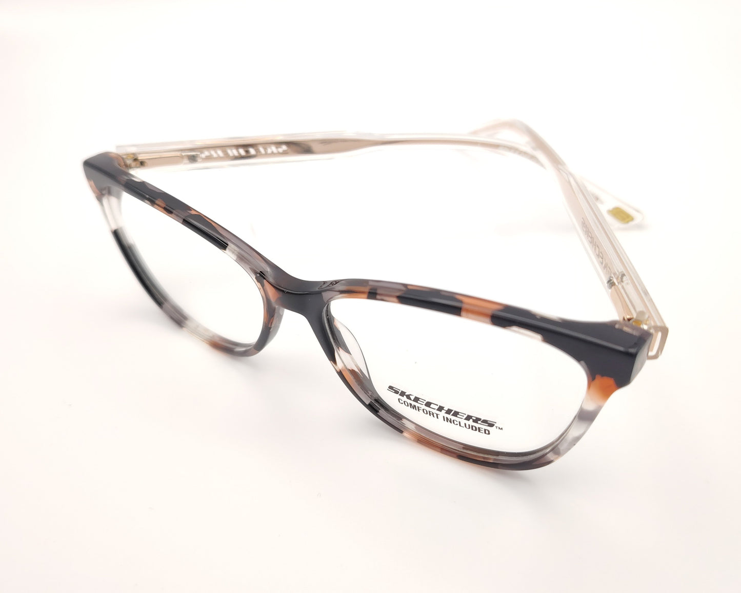 gafas graduadas skechers infantiles y cadete carey con varillas transparentes