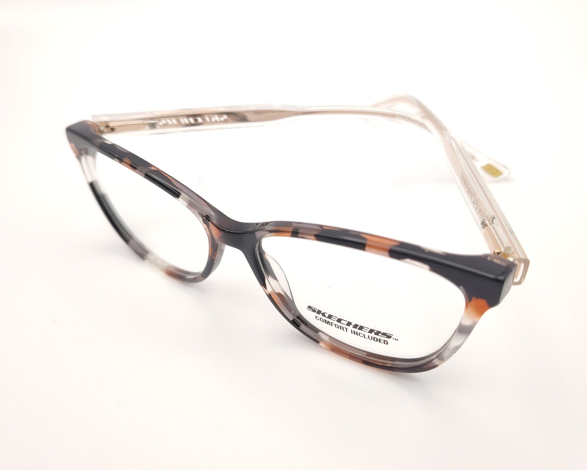gafas graduadas skechers infantiles y cadete carey con varillas transparentes