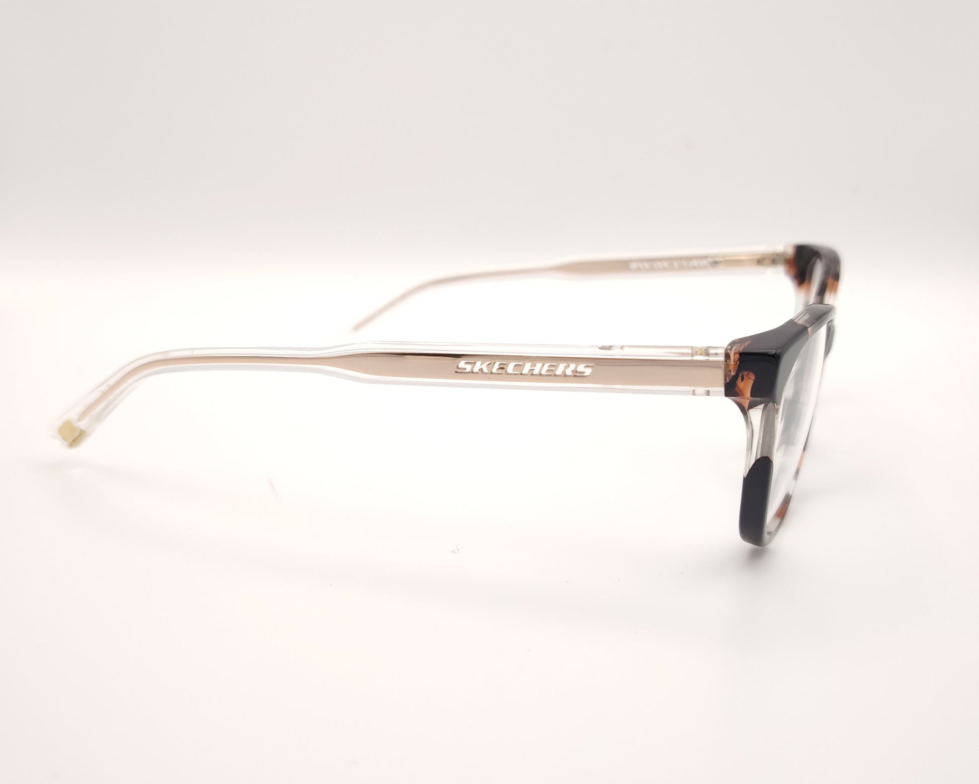 gafas graduadas skechers infantiles y cadete carey con varillas transparentes