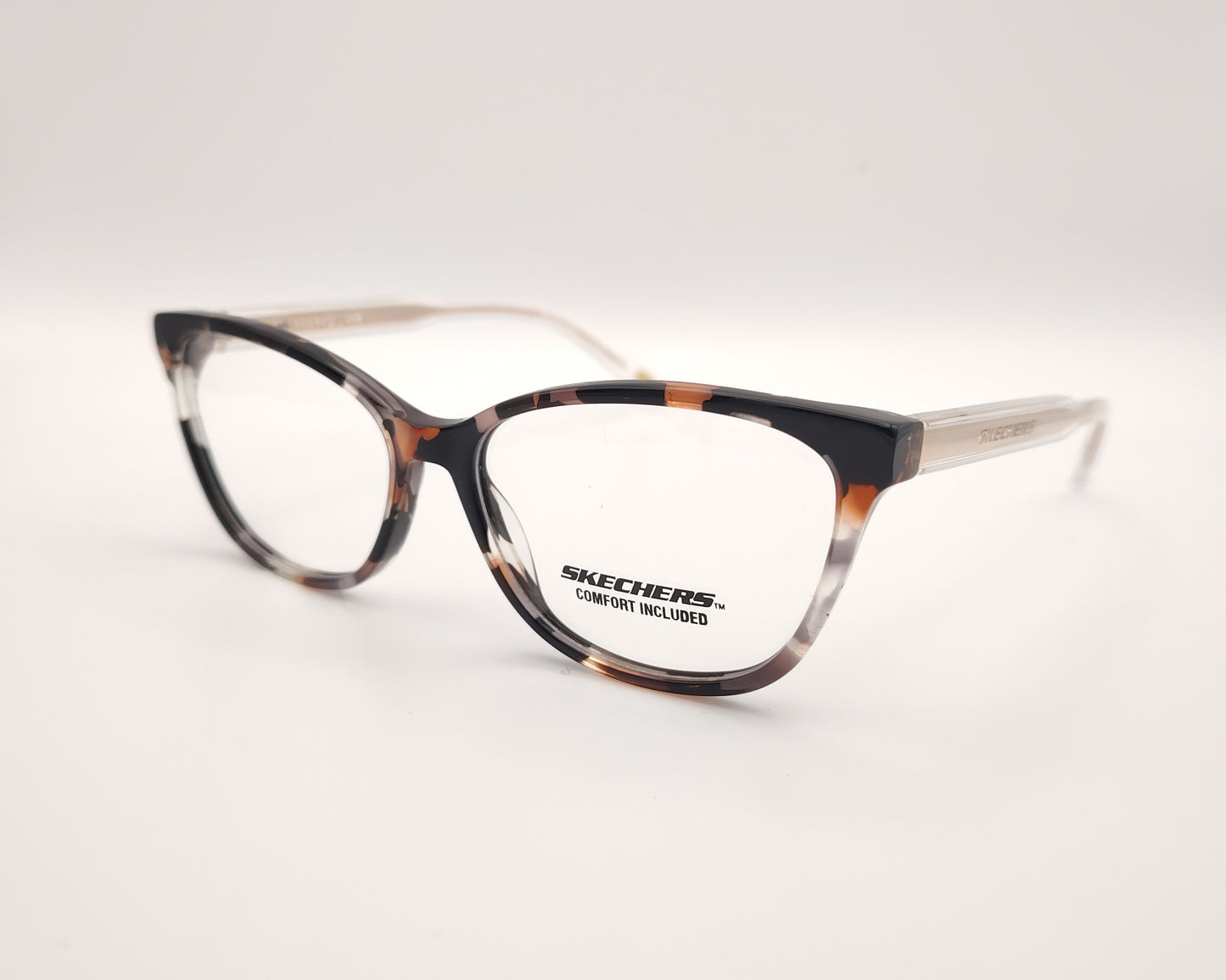gafas graduadas skechers infantiles y cadete carey con varillas transparentes