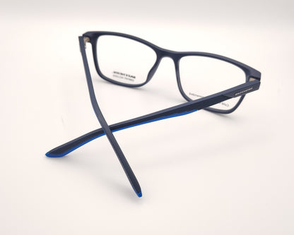 gafas graduadas skechers azules mate rectangulares con estilo deportivo