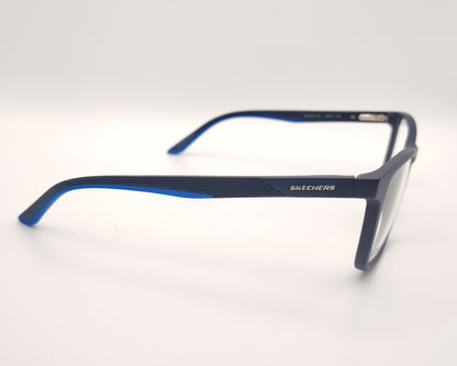 gafas graduadas skechers azules mate rectangulares con estilo deportivo