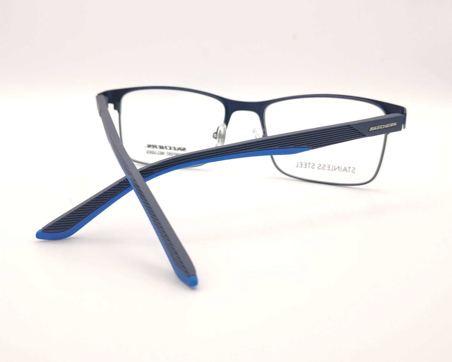 gafas graduadas skechers azules metalicas rectangulares