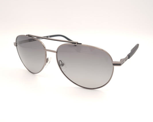 gafas de sol timberland tb00039 08d estilo aviador con doble puente y lentes polarizadas  y degradadas en color gris