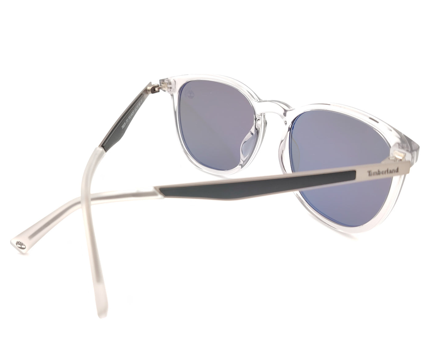 gafas de sol polarizadas montura transparente cristal con lentes verde gris redondeadas