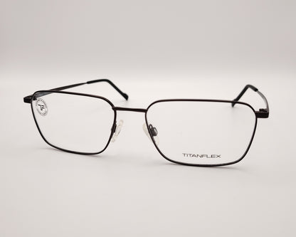 gafas titanflex rectangulares grafito con montura metálica ligera y varillas finas