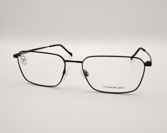gafas titanflex rectangulares grafito con montura metálica ligera y varillas finas