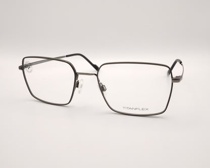 gafas titanflex rectangulares con montura metálica oscura 