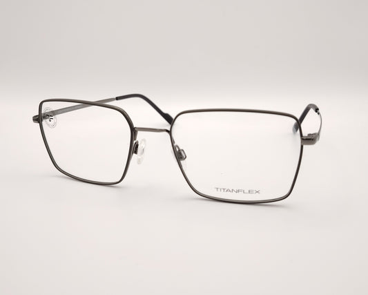 gafas titanflex rectangulares con montura metálica oscura 