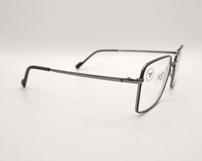 gafas titanflex rectangulares con montura metálica oscura 