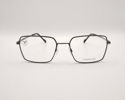 gafas titanflex rectangulares con montura metálica oscura 