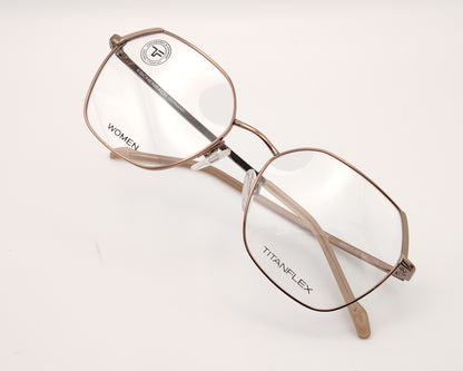 gafas graduadas titanflex 826013 60 cuadradas en color cobre de titanio flexible