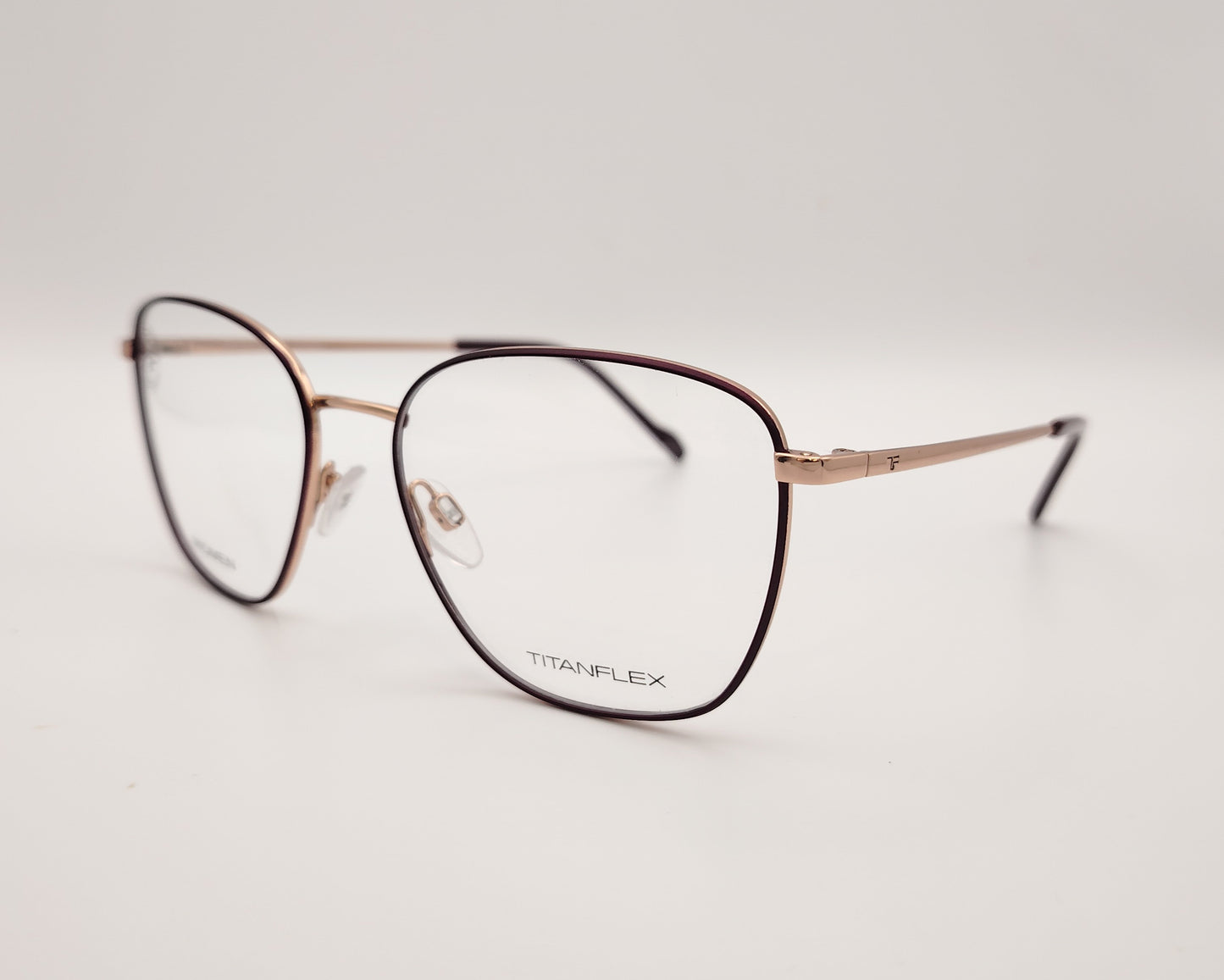 gafas graduadas titanflex 826031 25 cuadradas burdeos y oro rosa de titanio flexible
