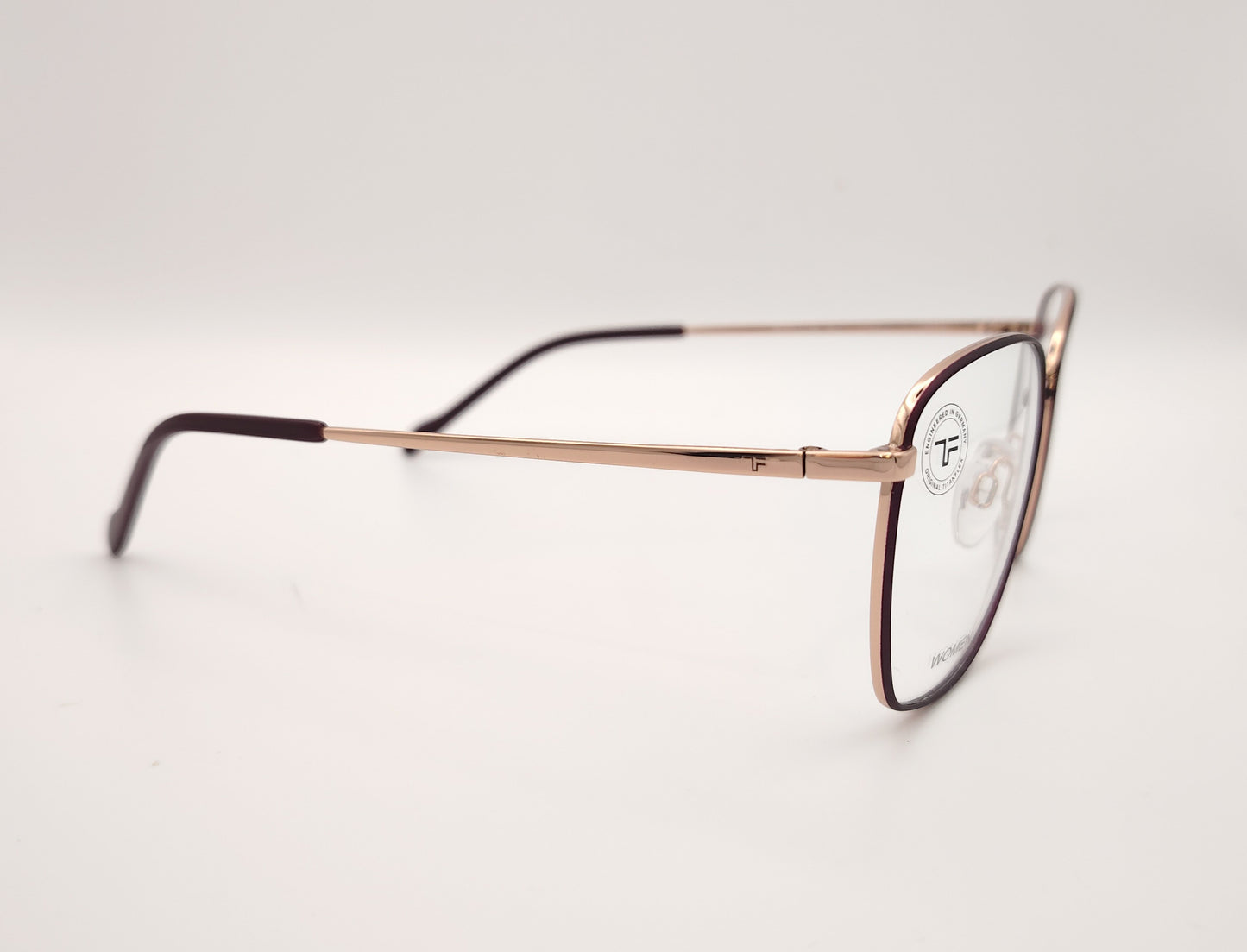 gafas graduadas titanflex 826031 25 cuadradas burdeos y oro rosa de titanio flexible