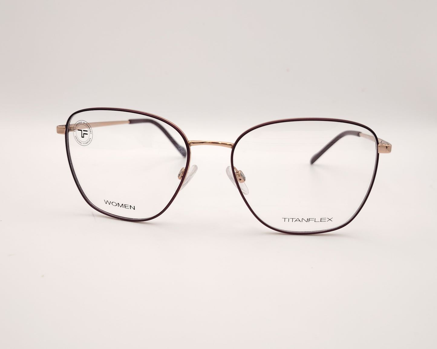 gafas graduadas titanflex 826031 25 cuadradas burdeos y oro rosa de titanio flexible